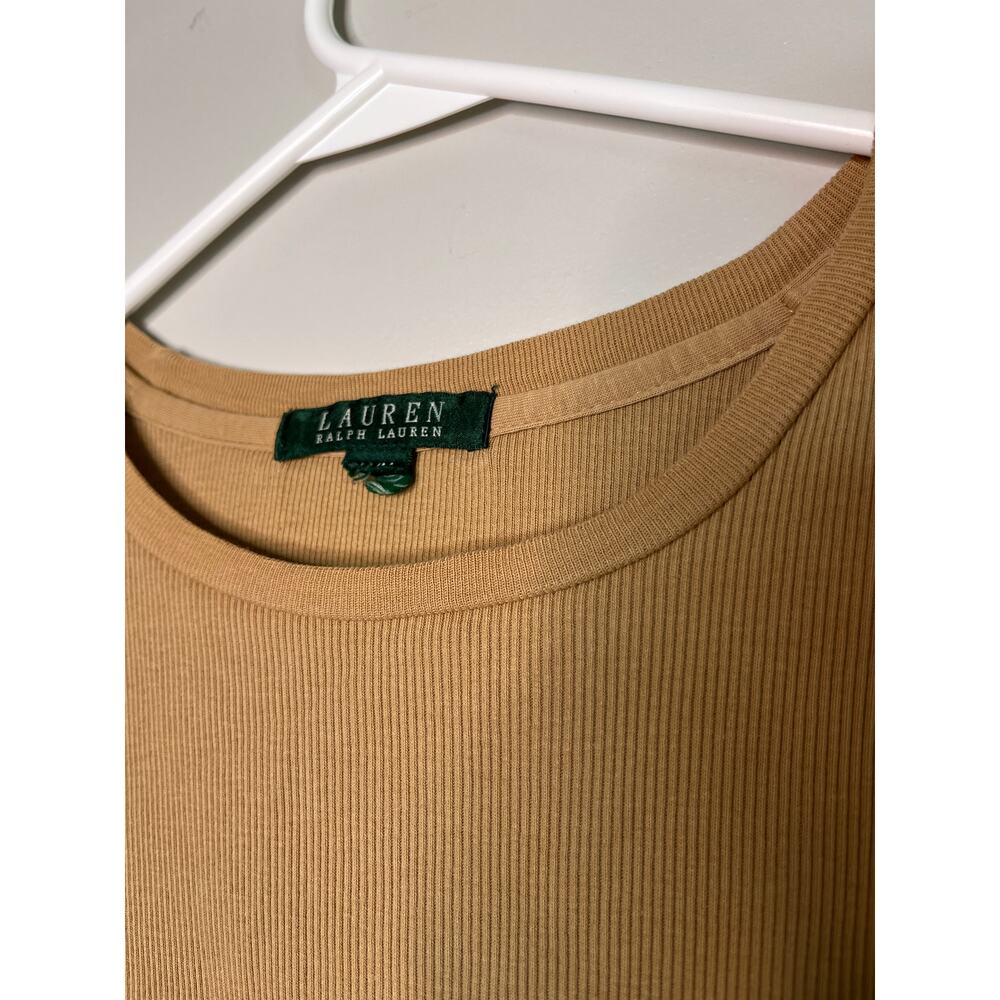 Lauren Ralph Lauren Suede Shoulder Old Money Quiet Luxury Equestrian Shirt M - Picture 2 of 4